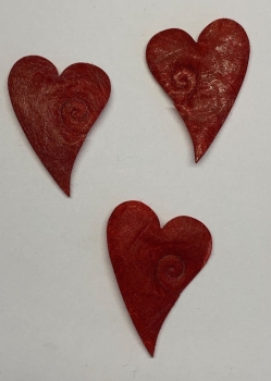 Stoff-Herzen rot, geschwungen